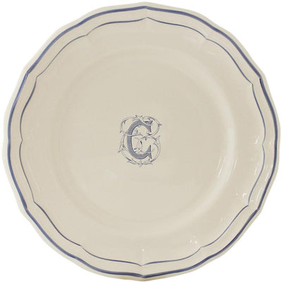 Gien Filet Bleu Monogram C Dinner Plate