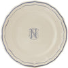 Gien Filet Bleu Monogram N Dinner Plate
