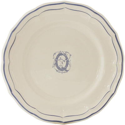 Gien Filet Bleu Monogram Q Dinner Plate