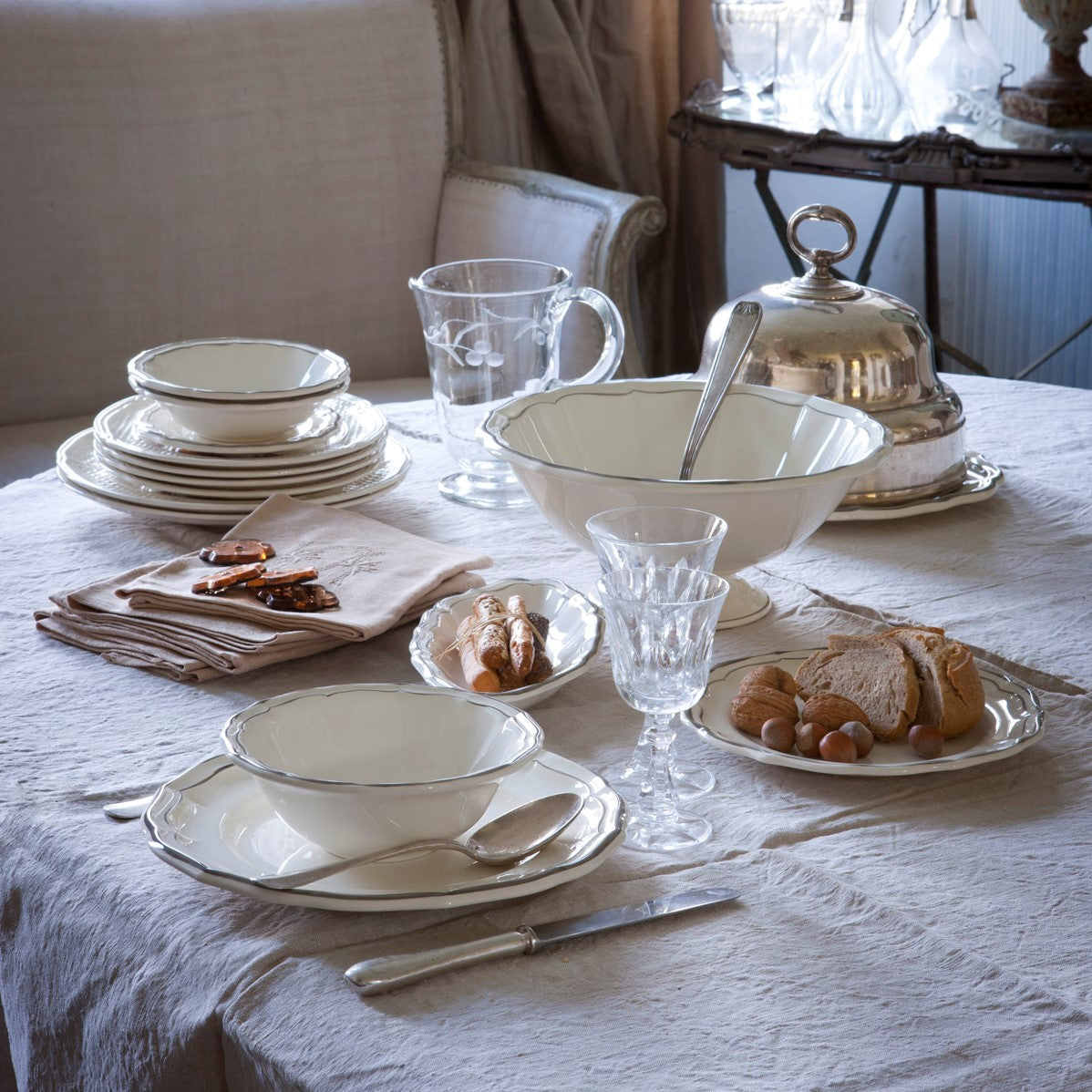 Gien Filet Taupe Dinnerware