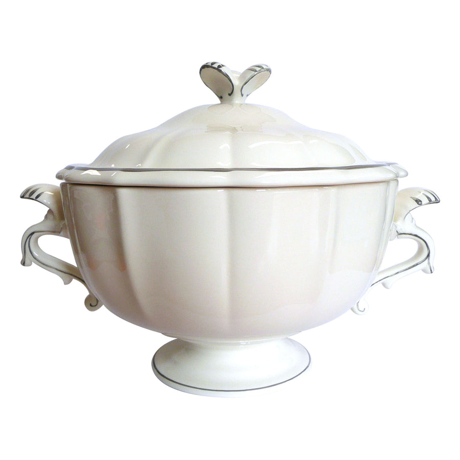 Gien Filet Taupe Soup Tureen