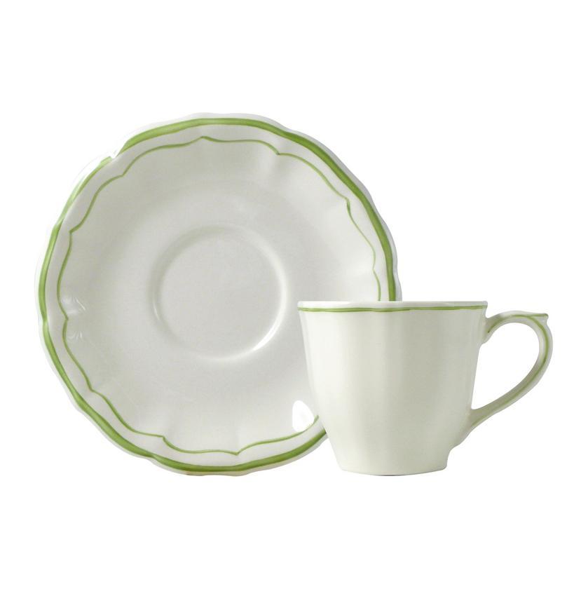 Gien Filet Vert Tea Cup & Saucer