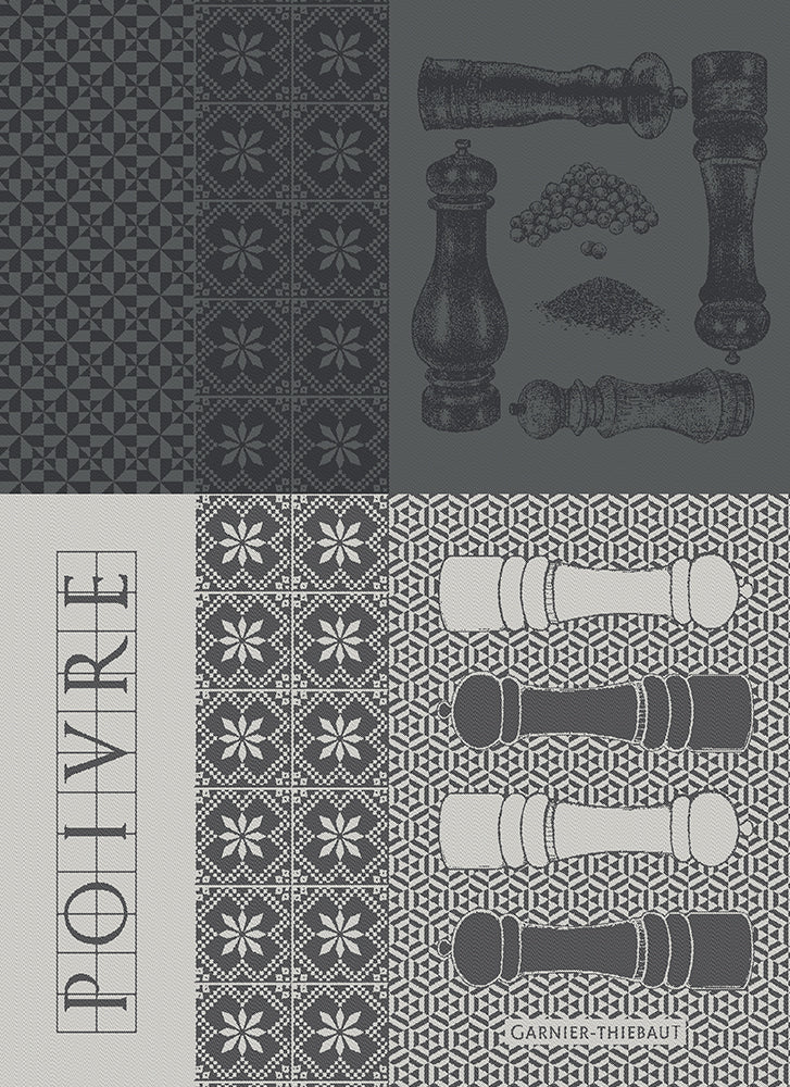 Garnier Thiebaut Poivrieres Noir Tea Towel