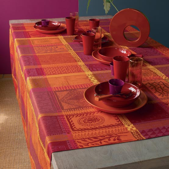 Garnier Thiebaut Mille Wax Ketchup Coated Tablecloth
