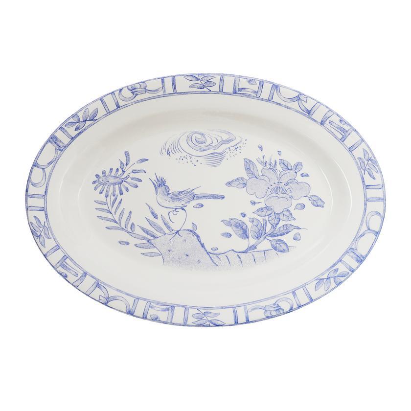 Gien Oiseau Bleu Oval Platter