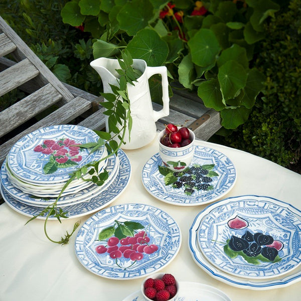 GIEN Oiseau Bleu Fruits Assorted Salad Plate | French Faience