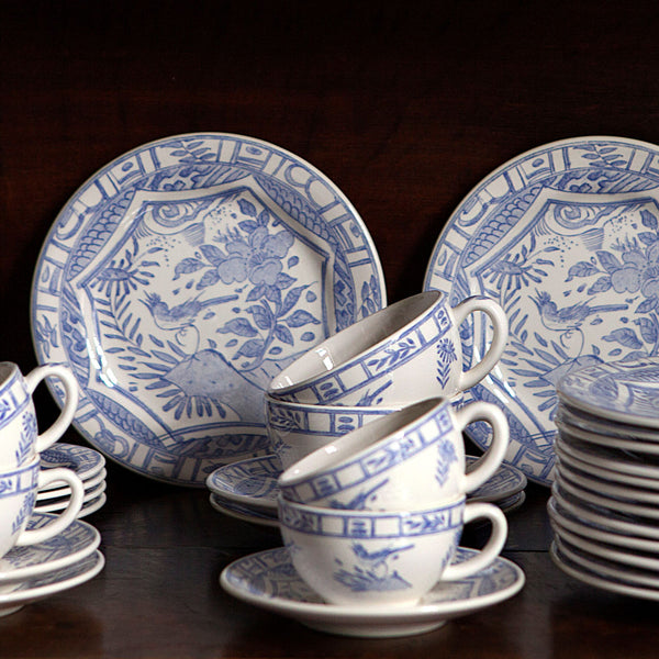 GIEN ディナープレートOiseauDepareillees 2枚セット GIEN Oiseau Bleu Salad Plate - Yvonne Estelle's