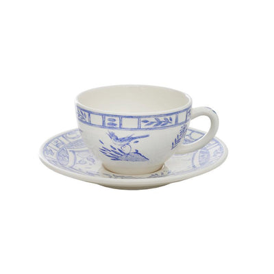 Gien Oiseau Bleu Tea Cup & Saucer