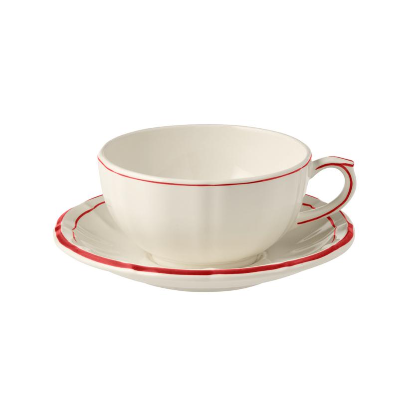 Gien Filet Red Breakfast Cup & Saucer