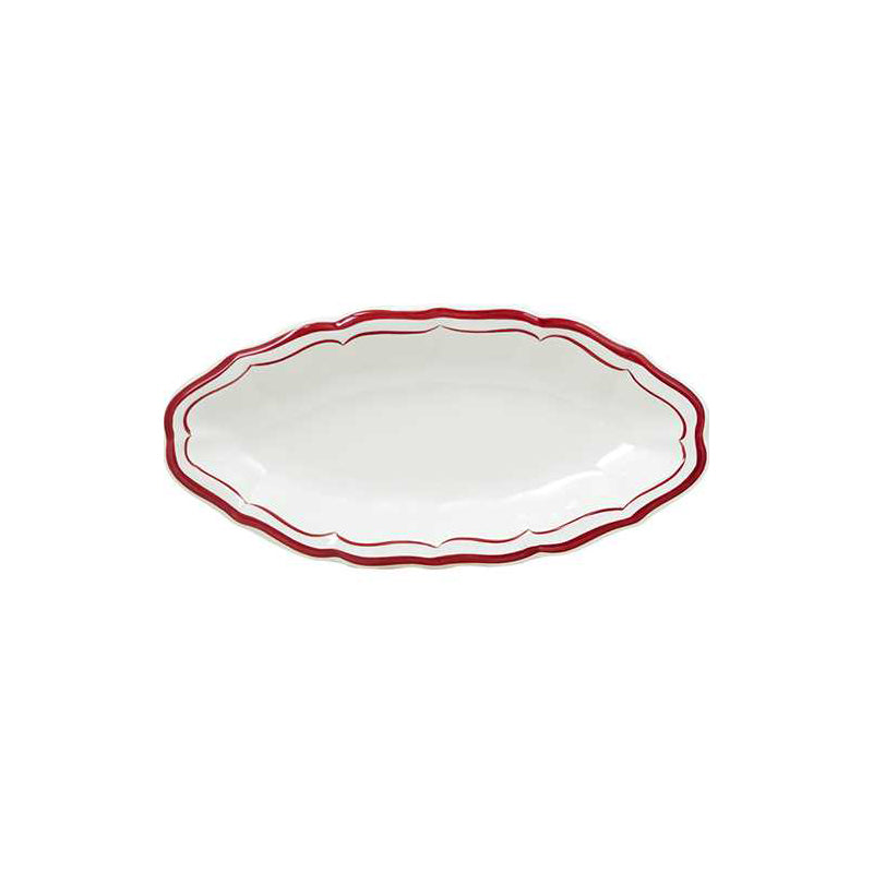 Gien Filet Rouge PIckle Dish