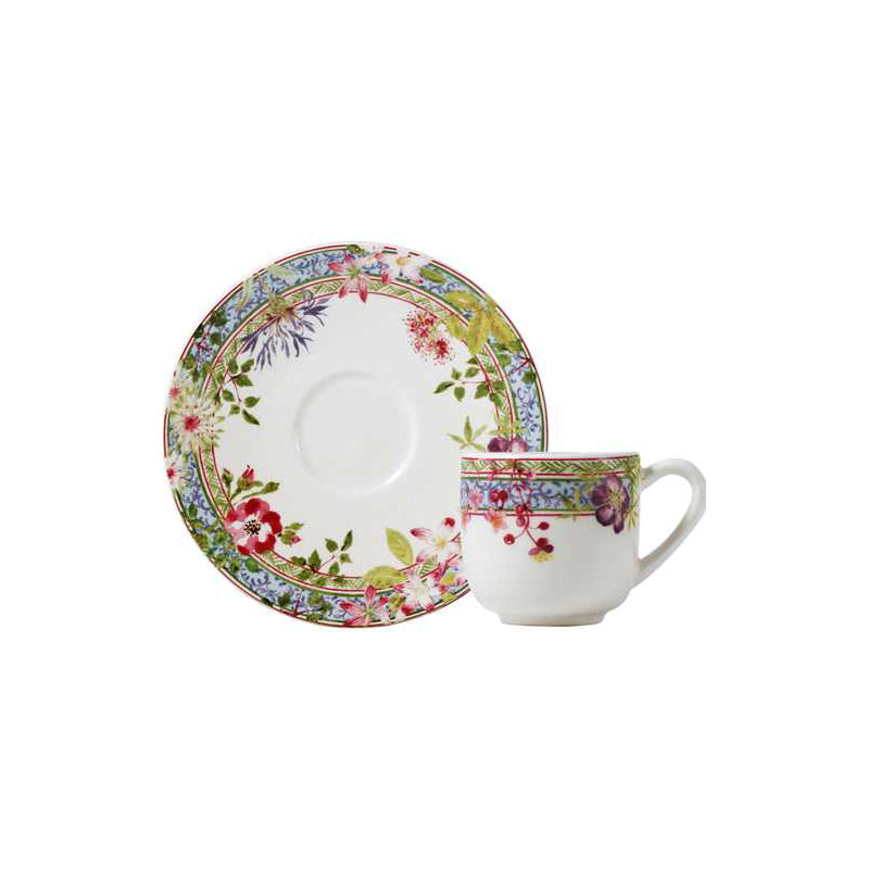 Gien Millefleurs Espresso Cup & Saucer