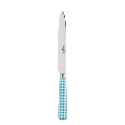 Sabre Paris Gingham Turquoise Dinner Knife