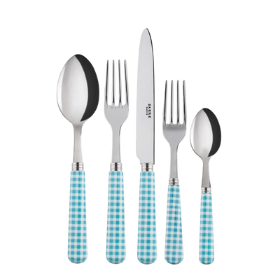 Sabre Paris Gingham Turquoise Place Setting