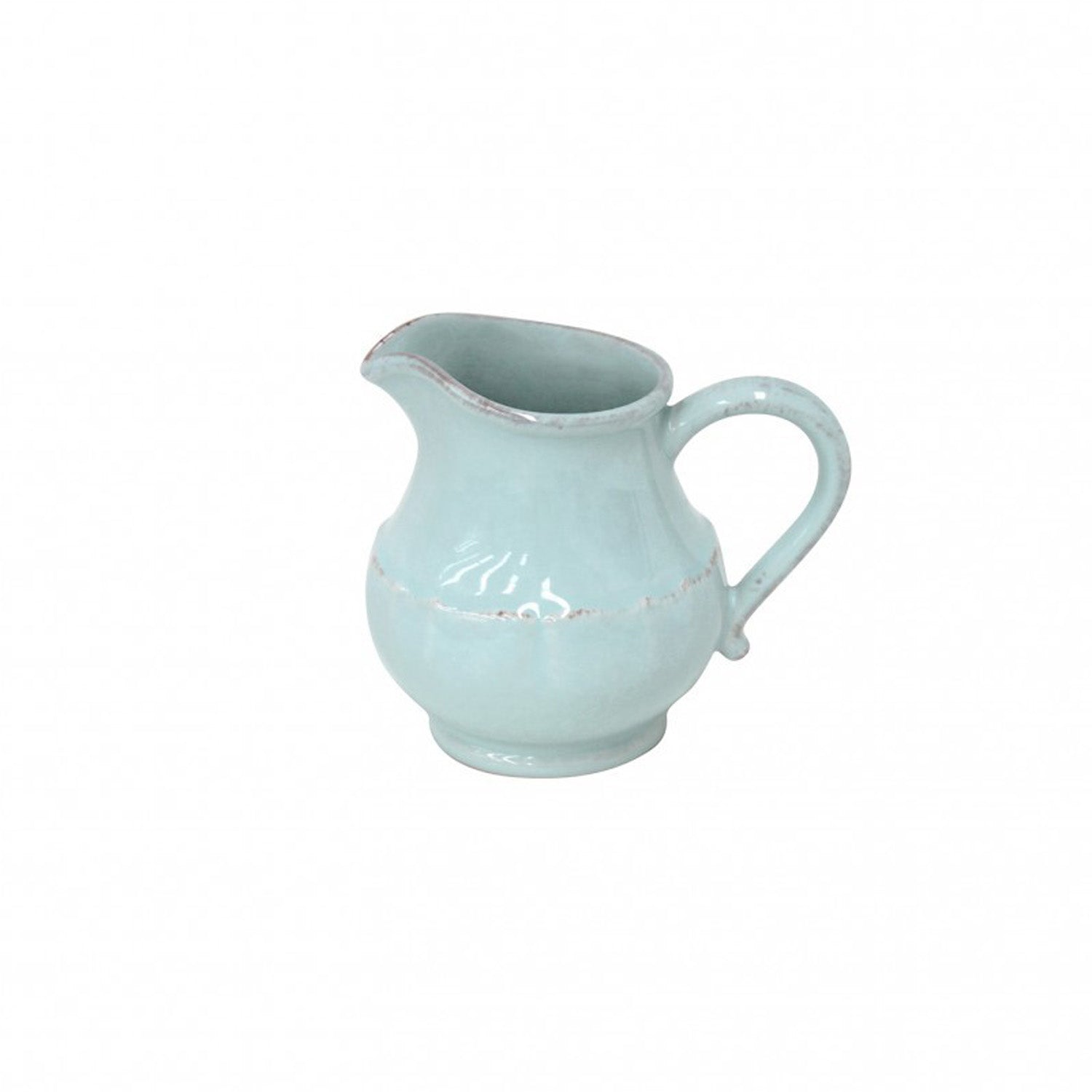 Casafina Impressions Robins Egg Blue Small White Pitcher