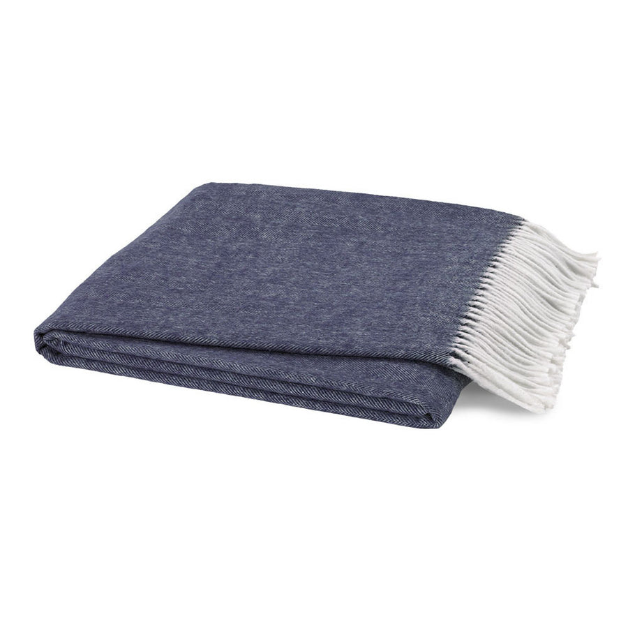 Lands Downunder Indigo Italian Herringbone Throw