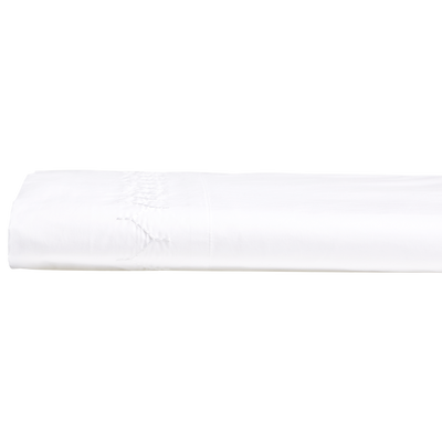 John Robshaw Stitched White Flat Sheet