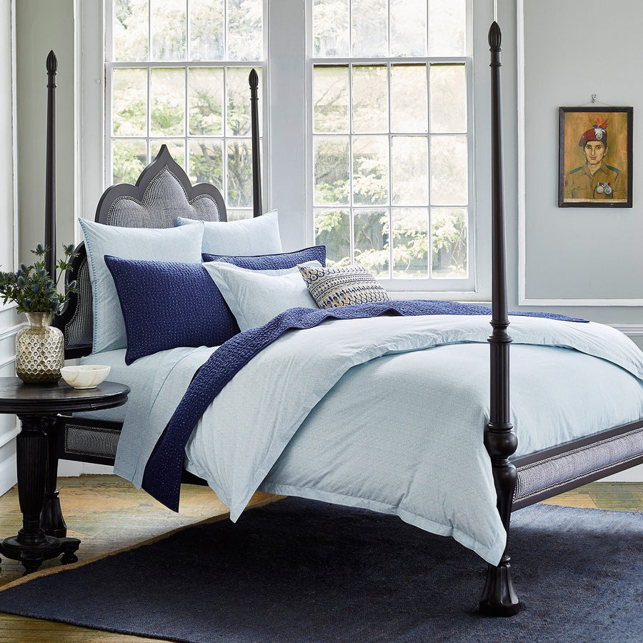John Robshaw Chevron Light Indigo Bedding