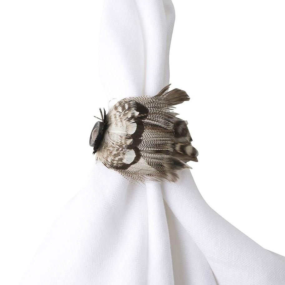 Feather napkin rings deals