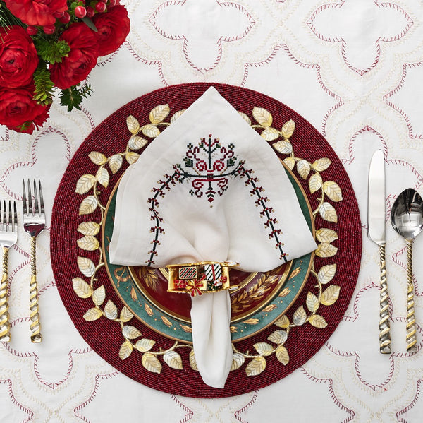 KIM SEYBERT Confetti Red Placemat - Yvonne Estelle's