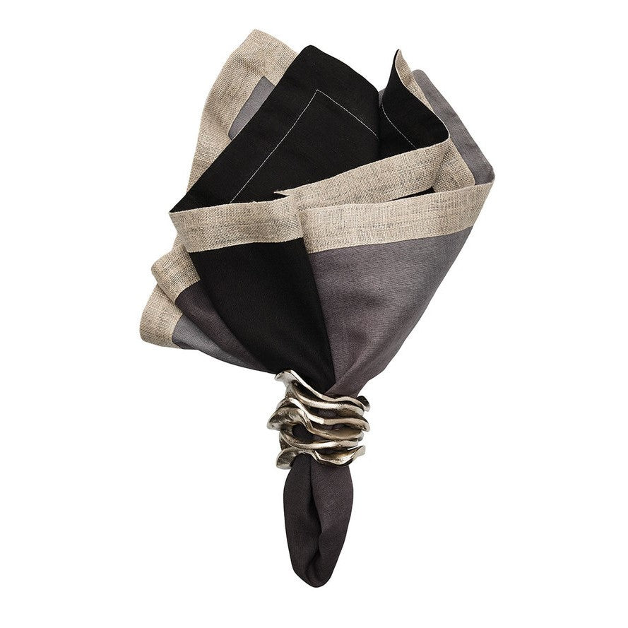 Kim Seybert Dip Dye Gray Black Napkin