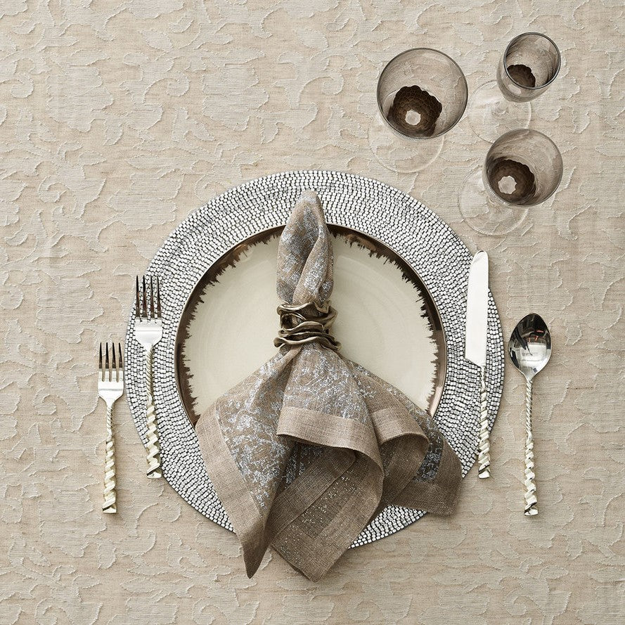 Kim Seybert Distressed Silver Napkin