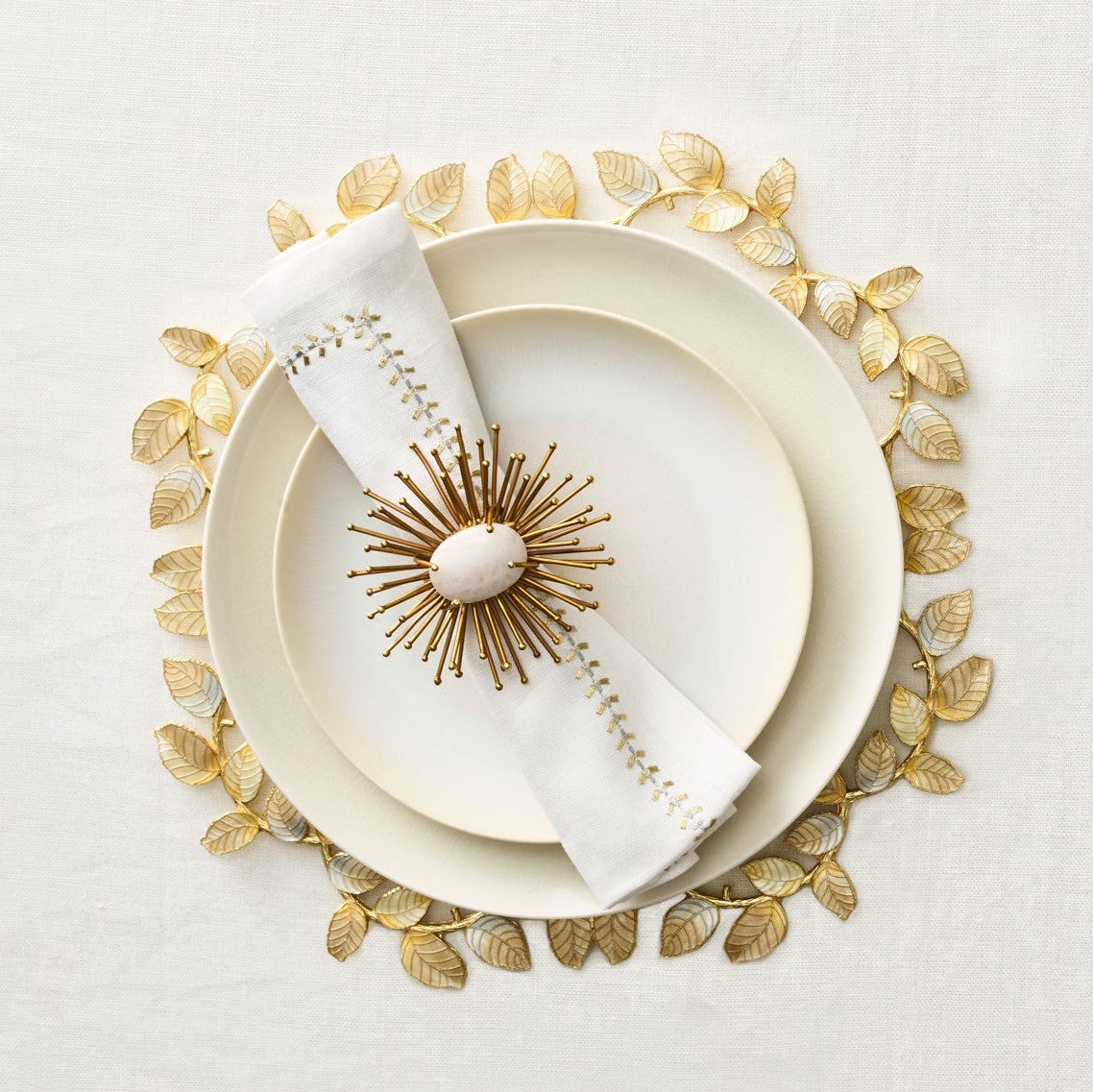 Kim Seybert Laurel Gold Silver Charger