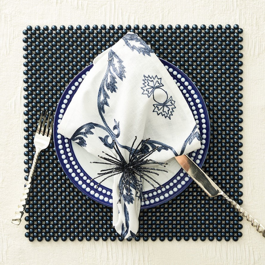 Kim Seybert Wisteria Navy Napkin