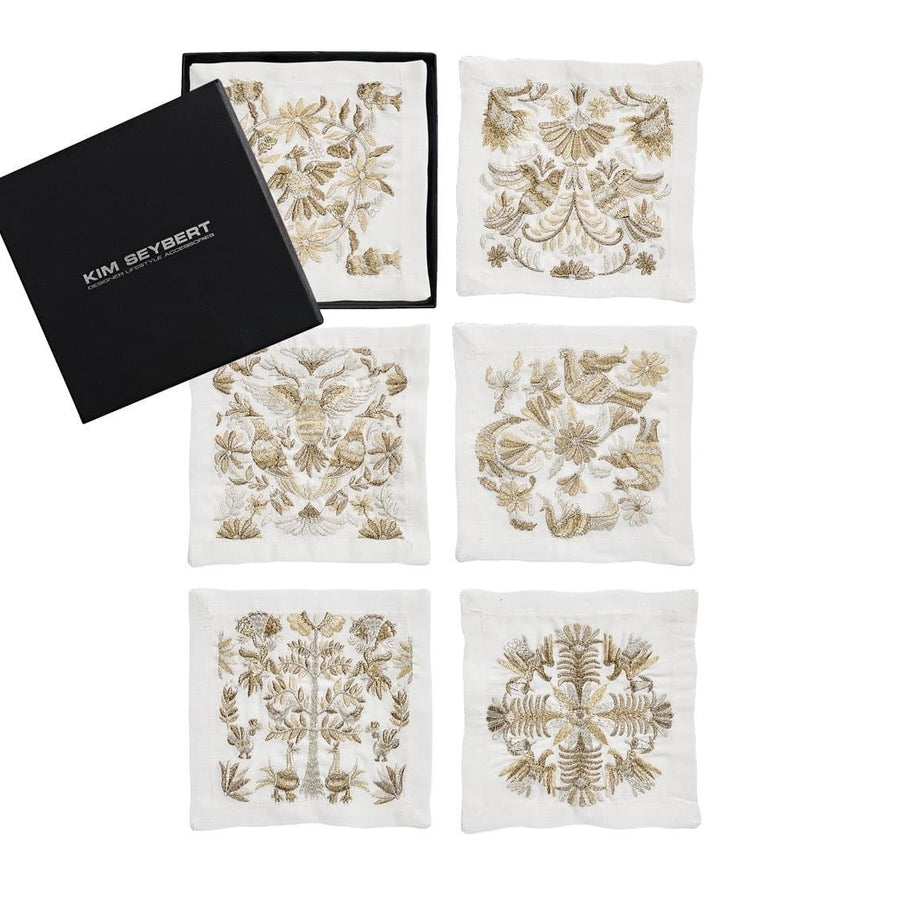 Kim Seybert Otomi Gold/Silver Cocktail Napkins