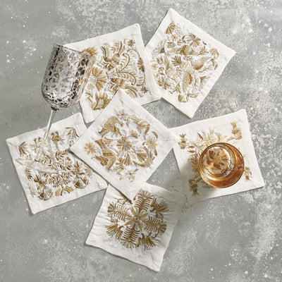 Kim Seybert Otomi Gold/Silver Cocktail Napkins