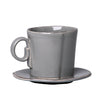 Vietri Lastra Gray Espresso Cup & Saucer Set