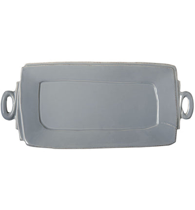 Vietri Lastra Gray Handled Rectangular Platter