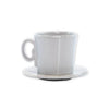Vietri Lastra Light Gray Espresso Cup & Saucer Set