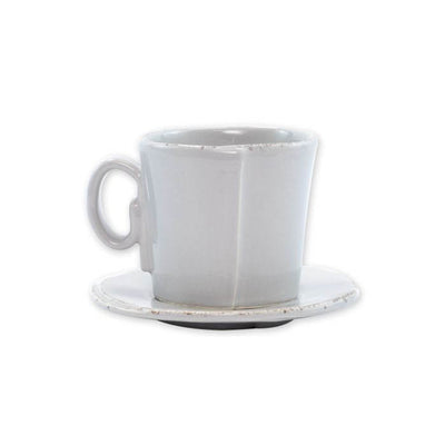 Vietri Lastra Light Gray Espresso Cup & Saucer Set