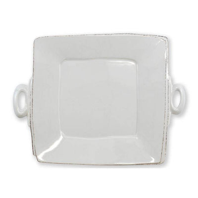 Vietri Lastra Light Gray Handled Square Platter