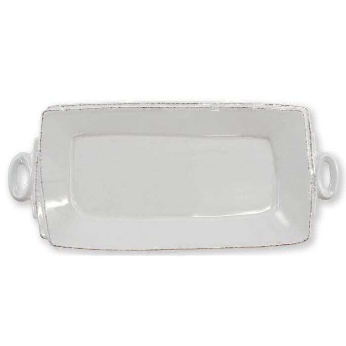 Vietri Lastra Light Gray Handled Rectangular Platter