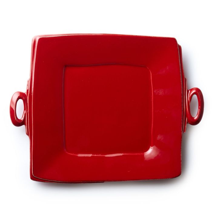 Vietri Lastra White Handled Square Platter main image 0
