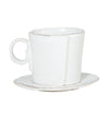 Vietri Lastra White Espresso Cup & Saucer Set