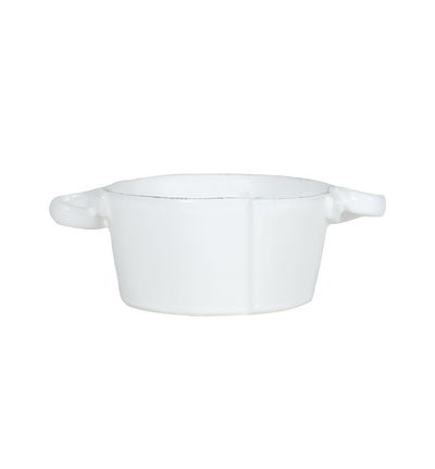 Vietri Lastra White Small Handled Bowl
