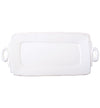 Vietri Lastra White Handled Rectangular Platter