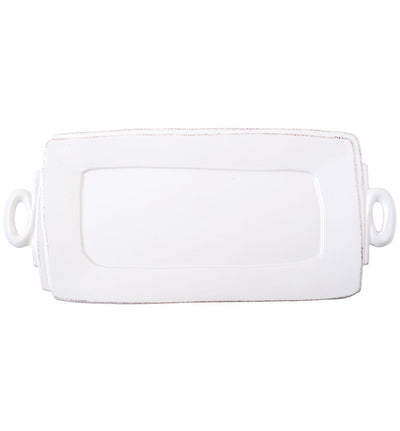 Vietri Lastra White Handled Rectangular Platter