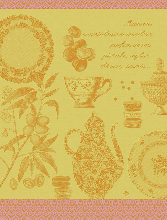 le jaquard francais macarons mango tea towel