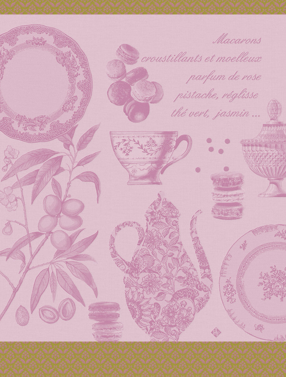 le jaquard francais macarons pink tea towel
