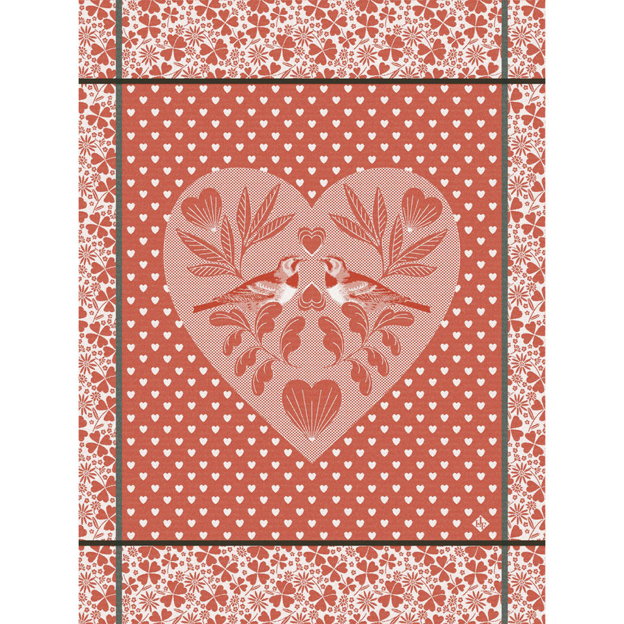 Le Jacquard Francais Amour Red Tea Towel