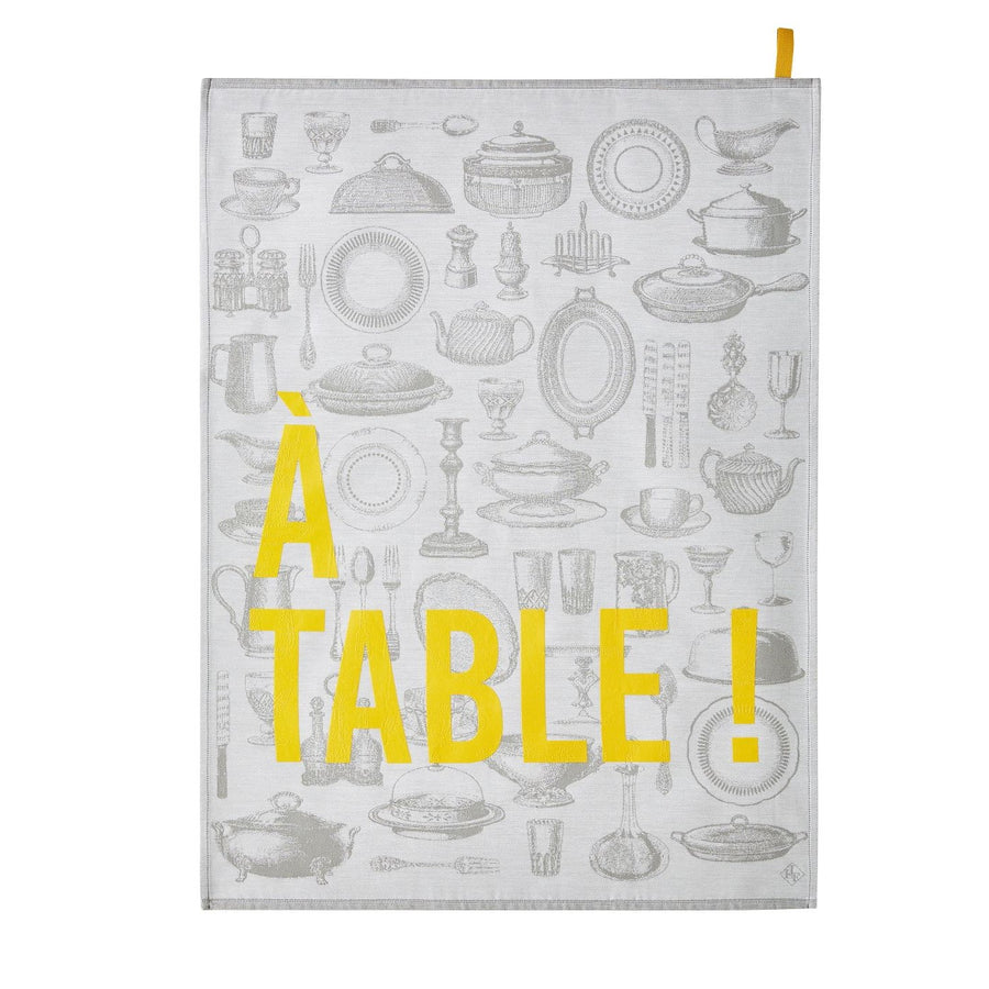 Le Jacquard Francais A Table Grey Tea Towel