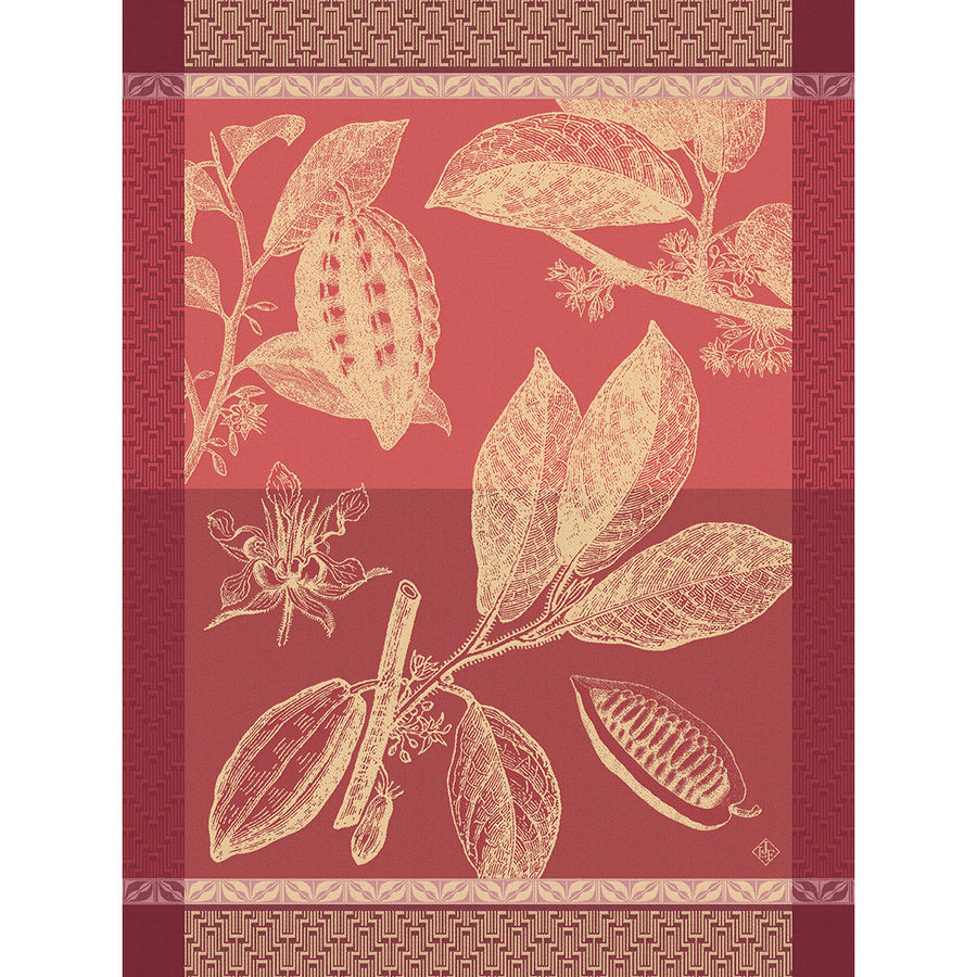Le Jacquard Francais Chocolats Fève Pink Tea Towel