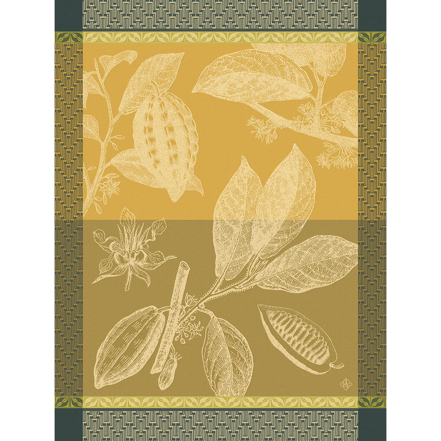 Le Jacquard Francais Chocolats Fève Yellow Tea Towel