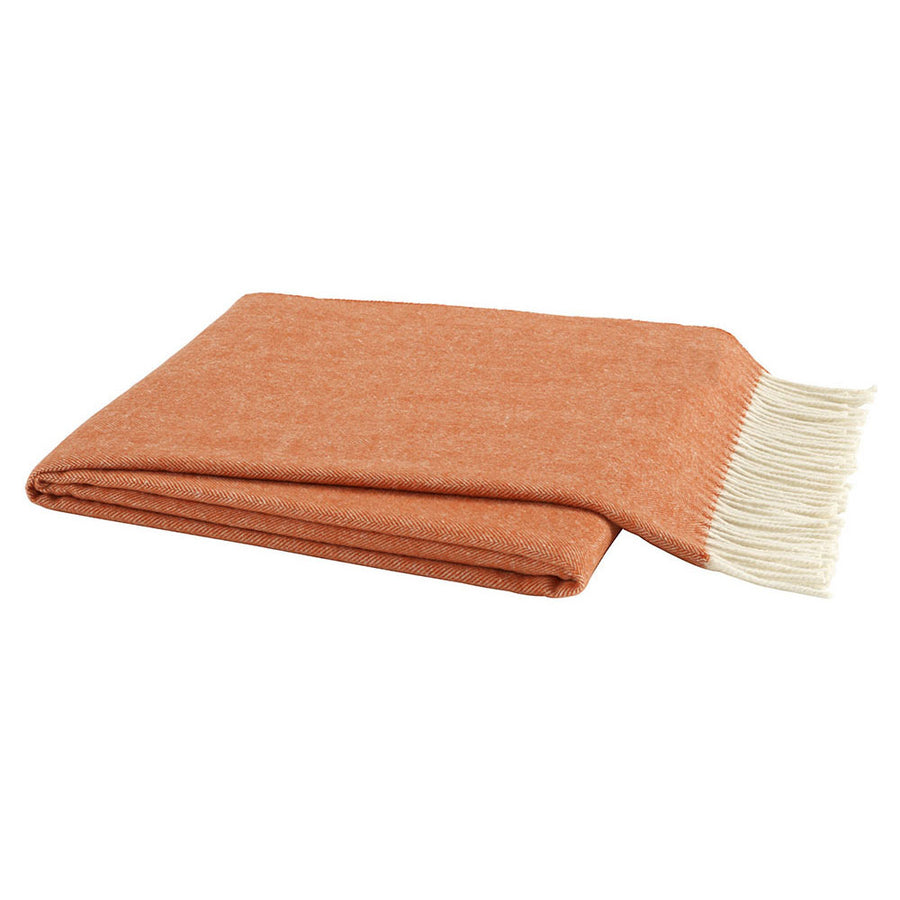 Lands Donwunder Mandarine Italian Herringbone Throw