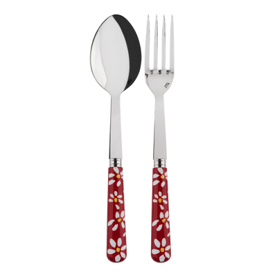 Sabre Paris Marguerite Red Serving Set