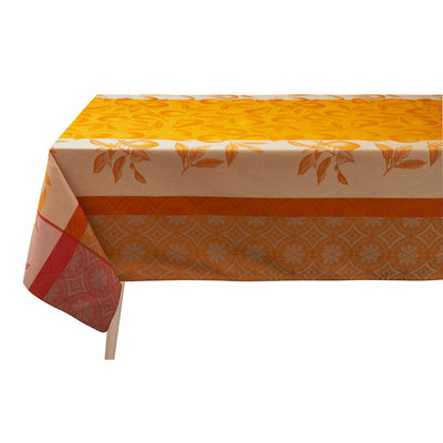 Le Jacquard Francais Arrière-pays Orange Coated Tablecloth
