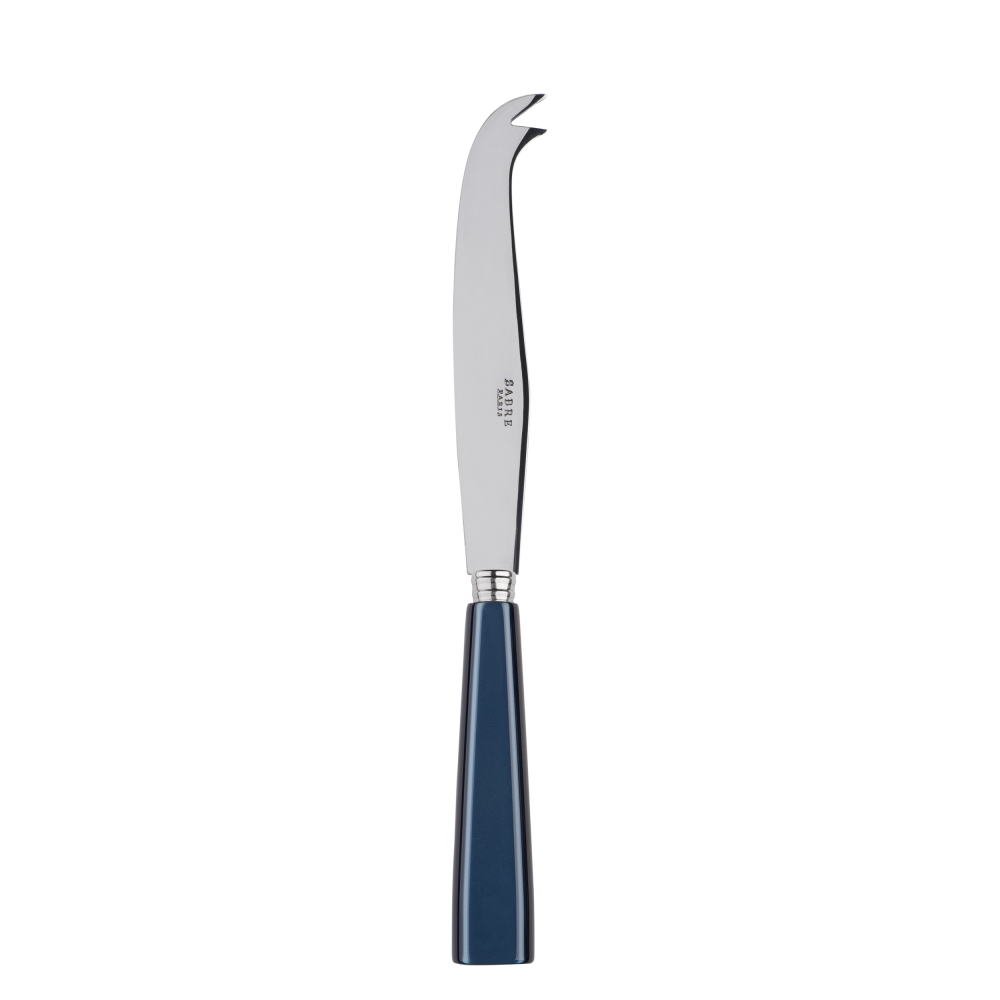 Large Sabre Paris Icône cheese knife with a sleek stainless steel blade and a blue handle, designed for cutting cheese.
